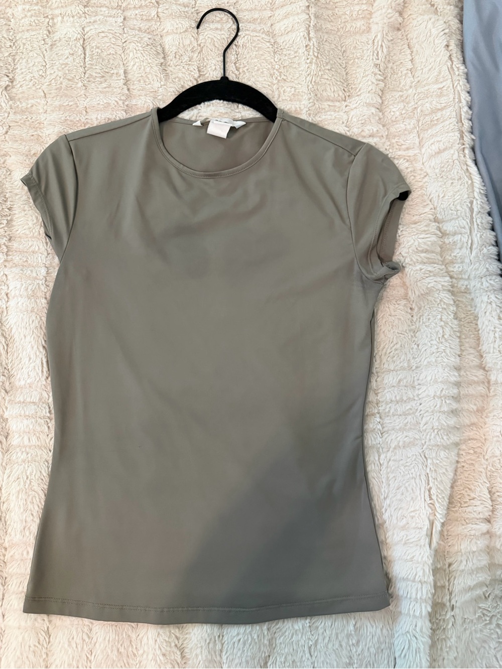 H&M Olive Green Short Sleeve Crew Neck Top